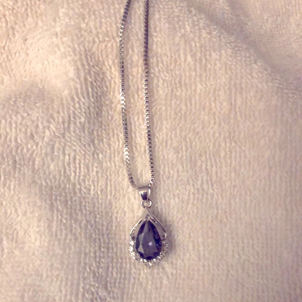 Amethyst and White Sapphire Necklace. NWOT Pics Do Not Do It Justice!!